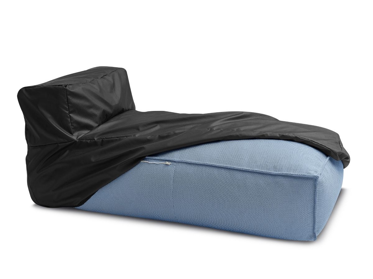 Chaise longue zonder armleuningen met beschermhoes voor modulaire tuinbank BIARRITZ
