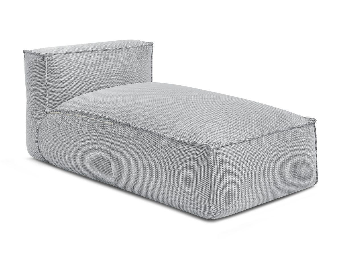 Chaise longue zonder armleuningen met beschermhoes voor modulaire tuinbank BIARRITZ