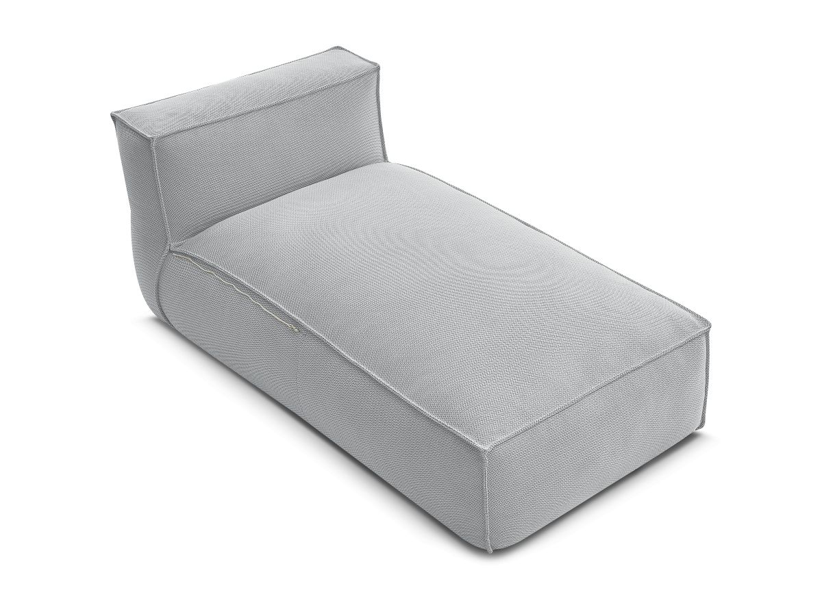 Chaise longue zonder armleuningen met beschermhoes voor modulaire tuinbank BIARRITZ