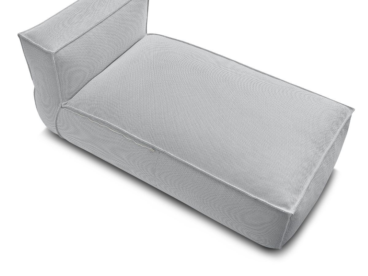 Chaise longue zonder armleuningen met beschermhoes voor modulaire tuinbank BIARRITZ