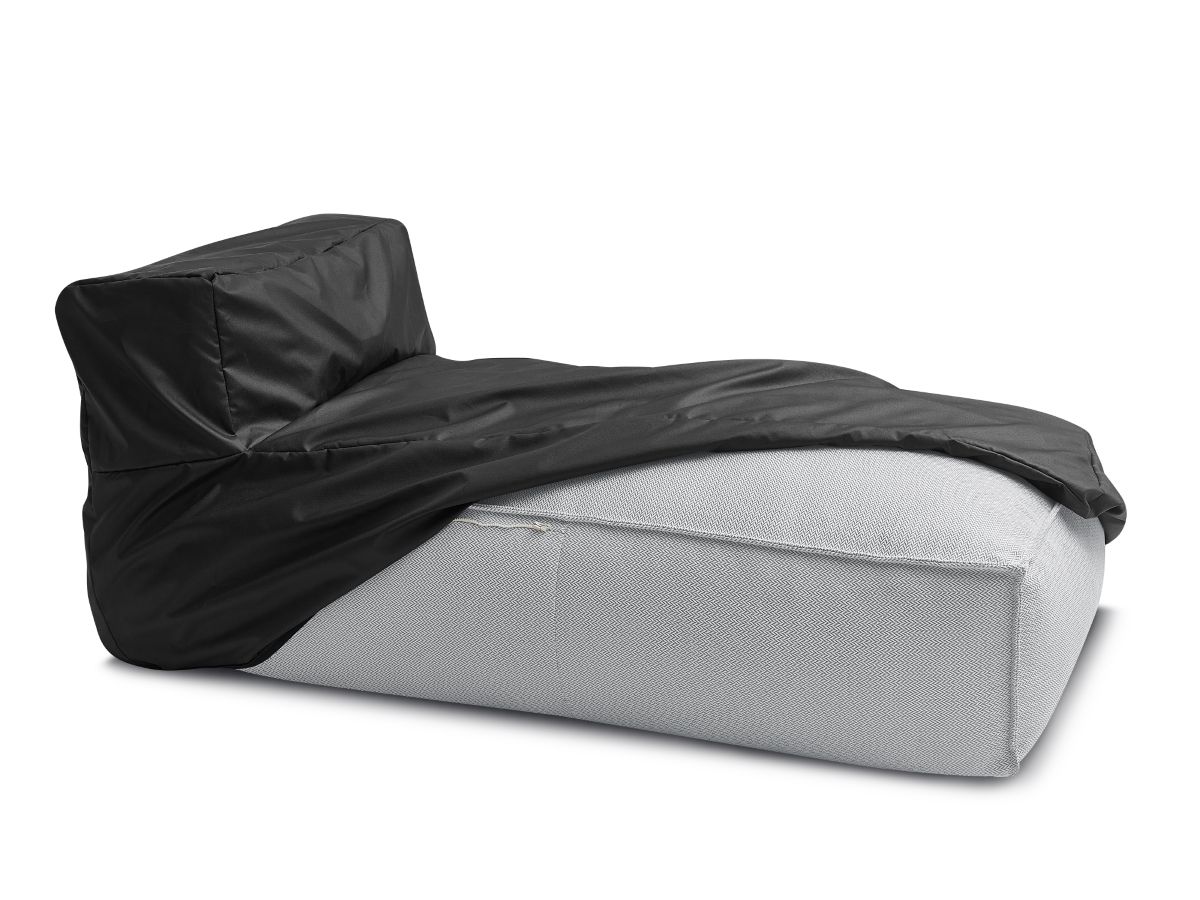 Chaise longue zonder armleuningen met beschermhoes voor modulaire tuinbank BIARRITZ