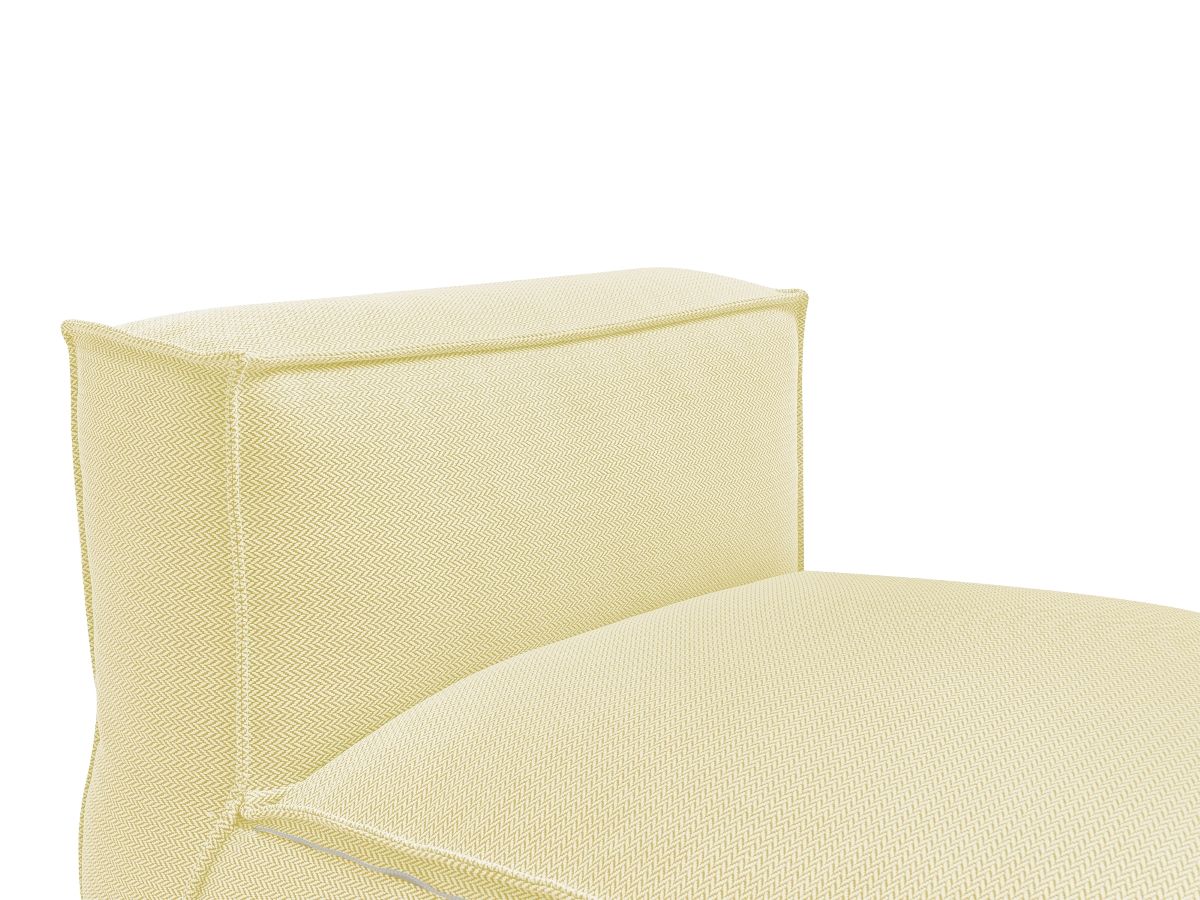 Chaise longue zonder armleuningen met beschermhoes voor modulaire tuinbank BIARRITZ