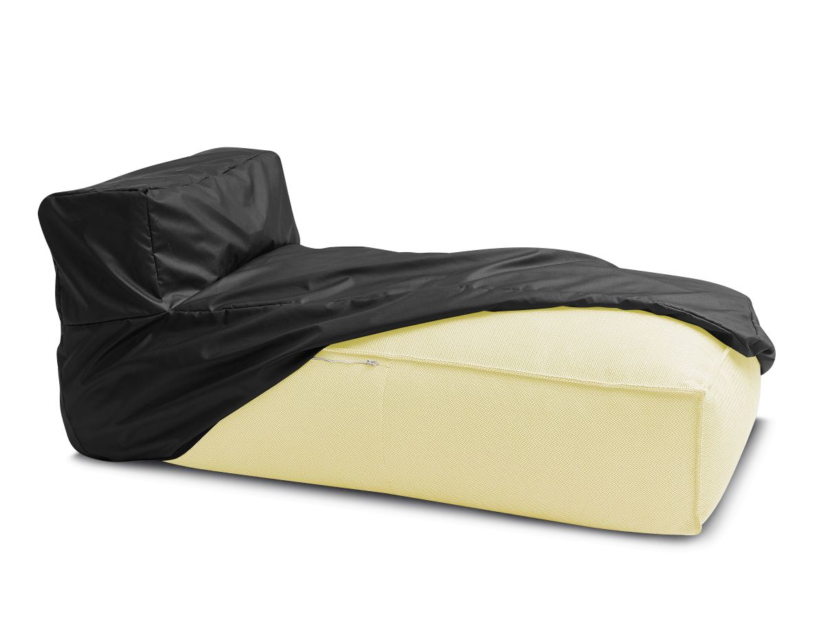 Chaise longue zonder armleuningen met beschermhoes voor modulaire tuinbank BIARRITZ