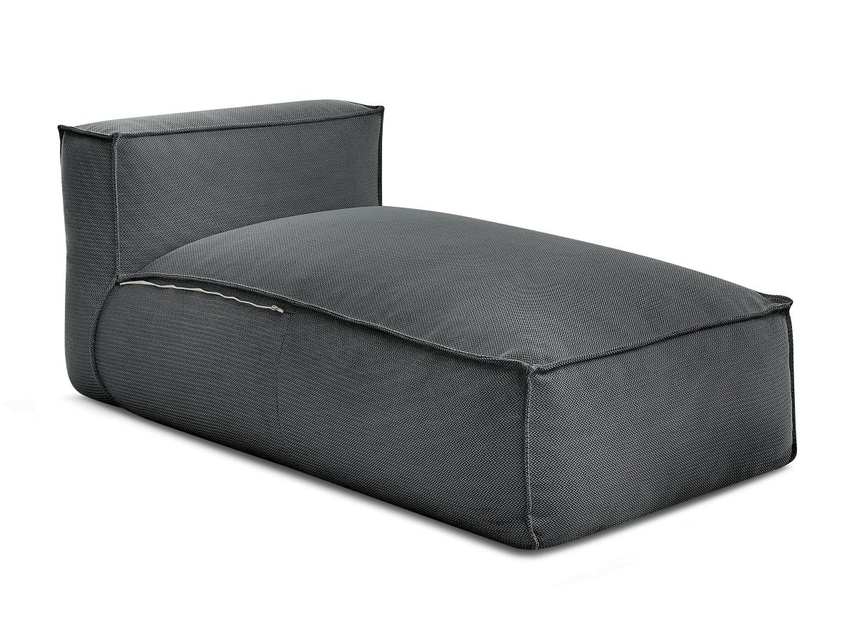 Chaise longue zonder armleuningen met beschermhoes voor modulaire tuinbank BIARRITZ