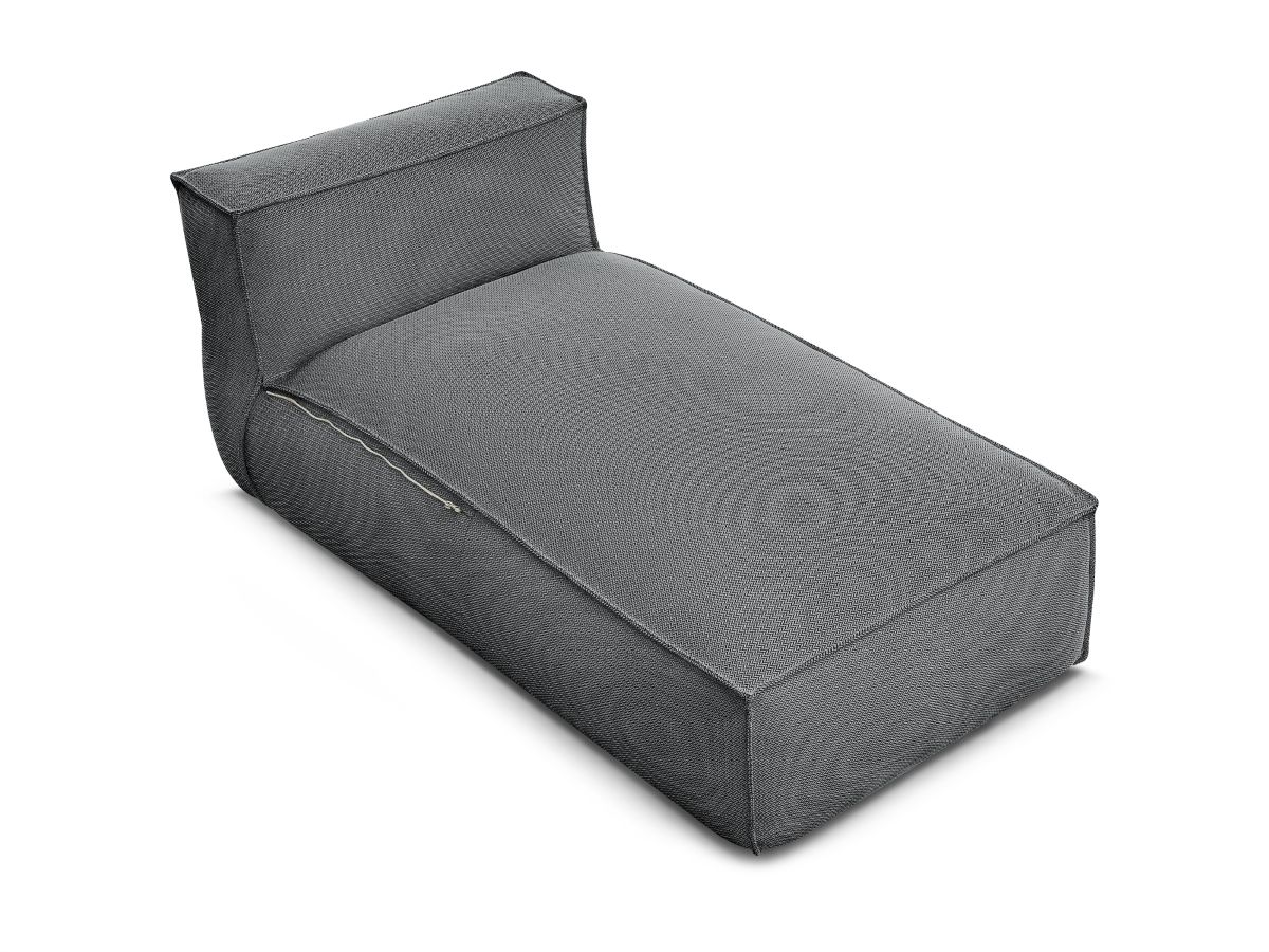 Chaise longue zonder armleuningen met beschermhoes voor modulaire tuinbank BIARRITZ