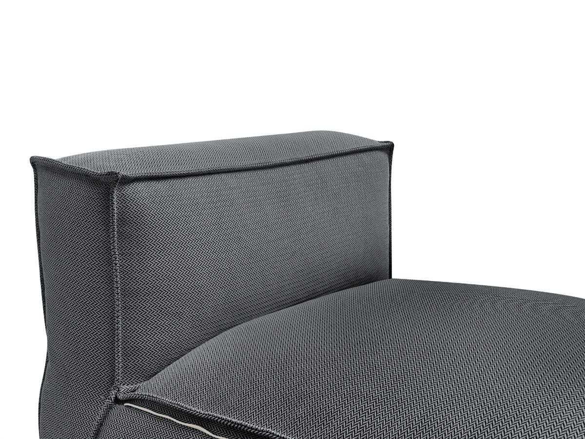 Chaise longue zonder armleuningen met beschermhoes voor modulaire tuinbank BIARRITZ