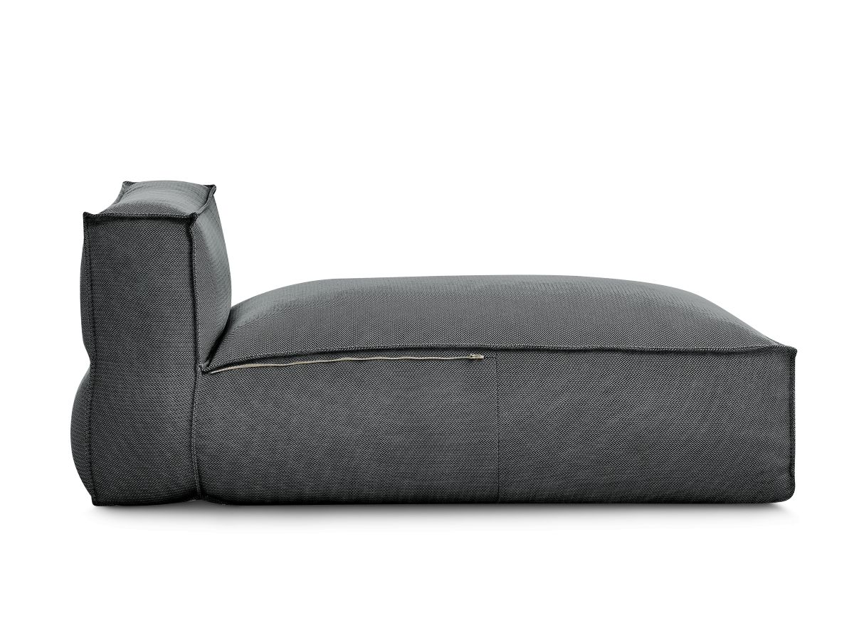 Chaise longue zonder armleuningen met beschermhoes voor modulaire tuinbank BIARRITZ