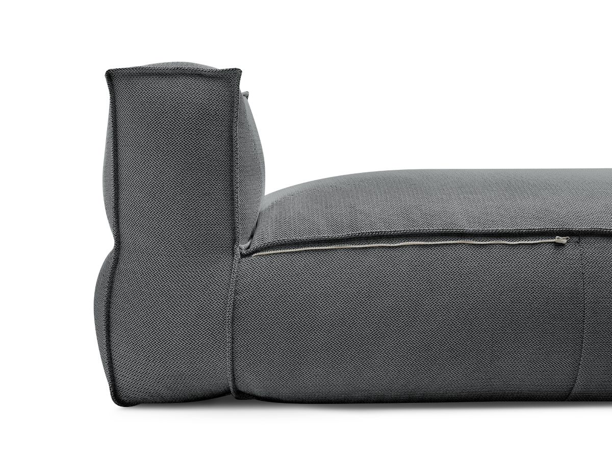 Chaise longue zonder armleuningen met beschermhoes voor modulaire tuinbank BIARRITZ