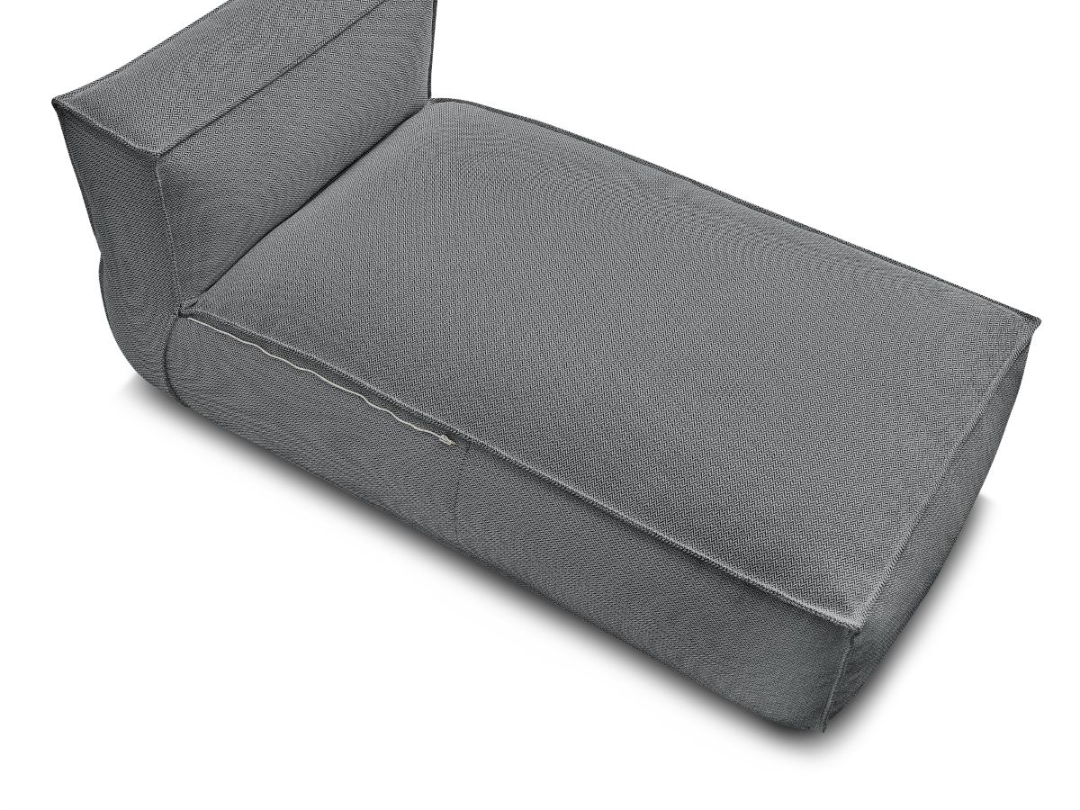 Chaise longue zonder armleuningen met beschermhoes voor modulaire tuinbank BIARRITZ