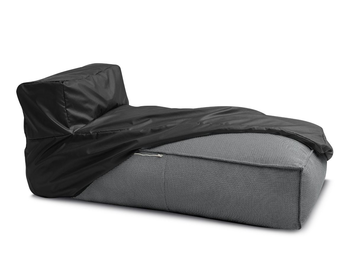 Chaise longue zonder armleuningen met beschermhoes voor modulaire tuinbank BIARRITZ