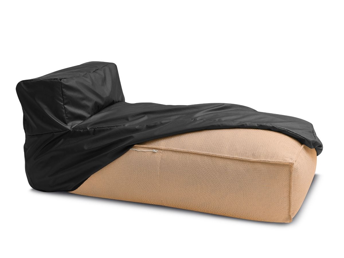 Chaise longue zonder armleuningen met beschermhoes voor modulaire tuinbank BIARRITZ
