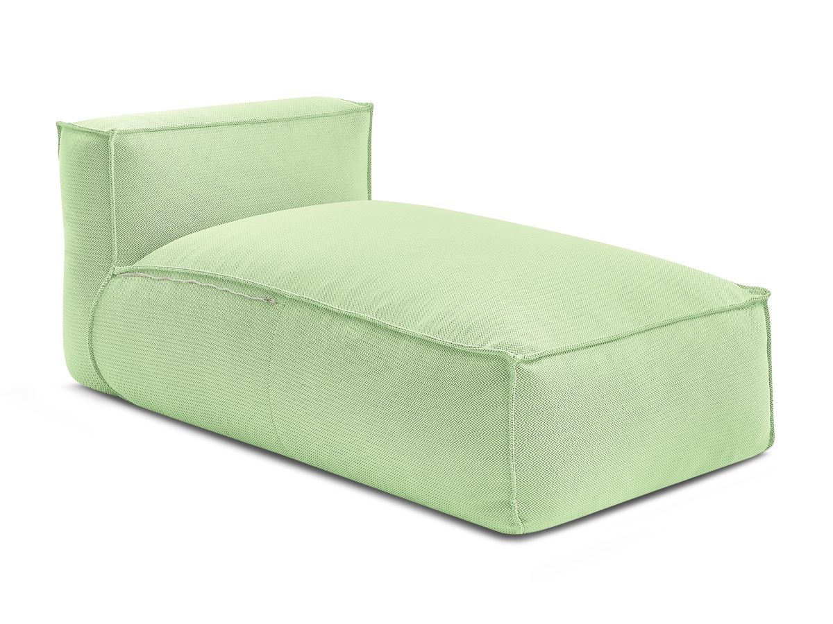 Chaise longue zonder armleuningen met beschermhoes voor modulaire tuinbank BIARRITZ