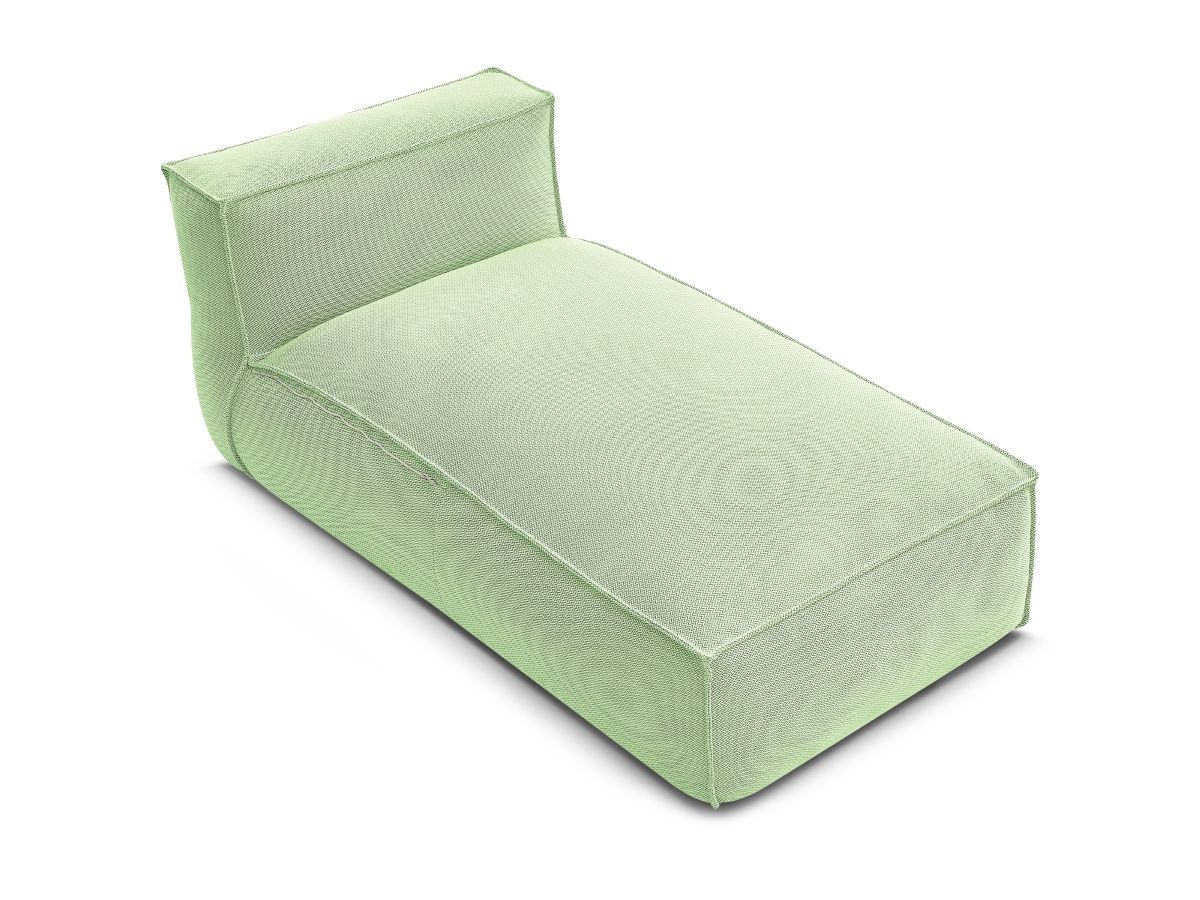 Chaise longue zonder armleuningen met beschermhoes voor modulaire tuinbank BIARRITZ
