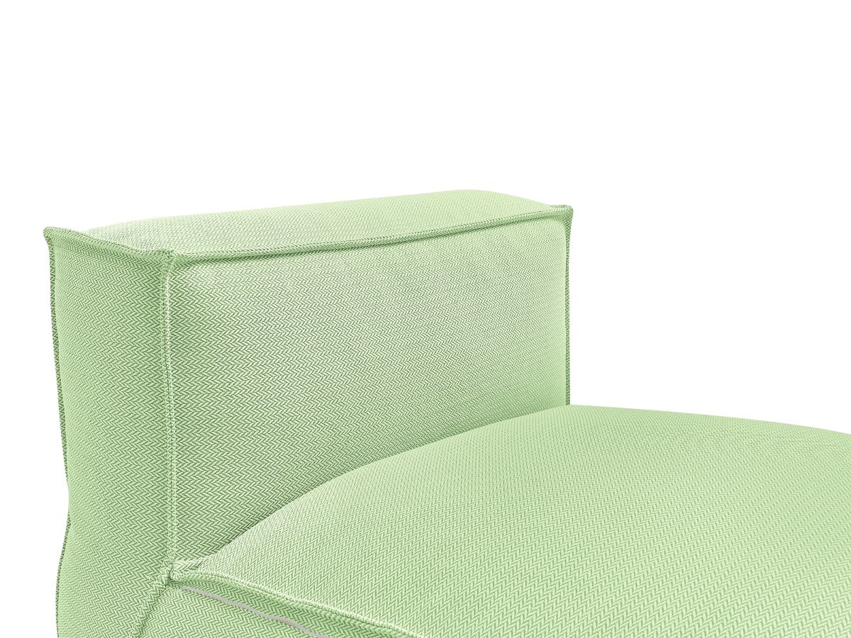 Chaise longue zonder armleuningen met beschermhoes voor modulaire tuinbank BIARRITZ