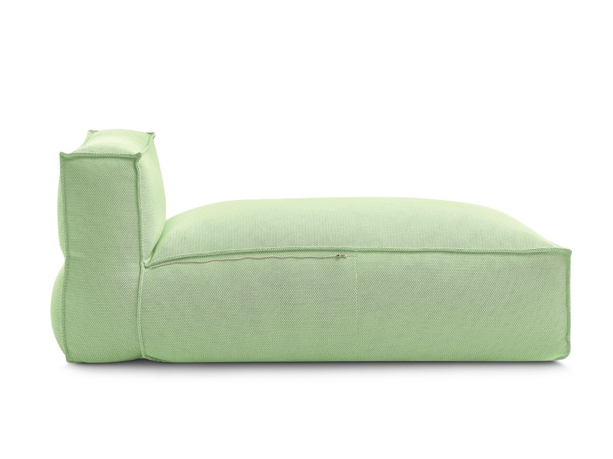 Chaise longue zonder armleuningen met beschermhoes voor modulaire tuinbank BIARRITZ