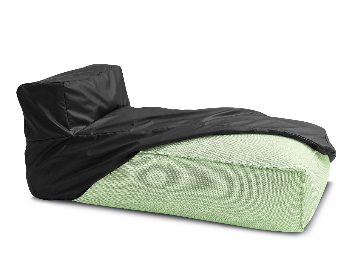 Chaise longue zonder armleuningen met beschermhoes voor modulaire tuinbank BIARRITZ