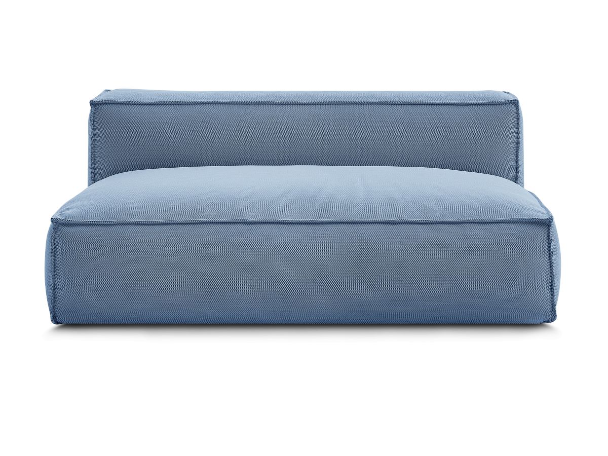 Chauffeuse 2 places sans accoudoir avec bâche de protection pour canapé de jardin modulable BIARRITZ bleu — vue 5