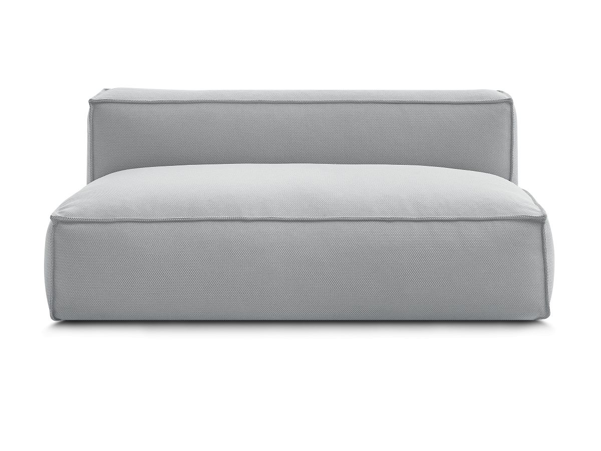 Chauffeuse 2 places sans accoudoir avec bâche de protection pour canapé de jardin modulable BIARRITZ gris — vue 5