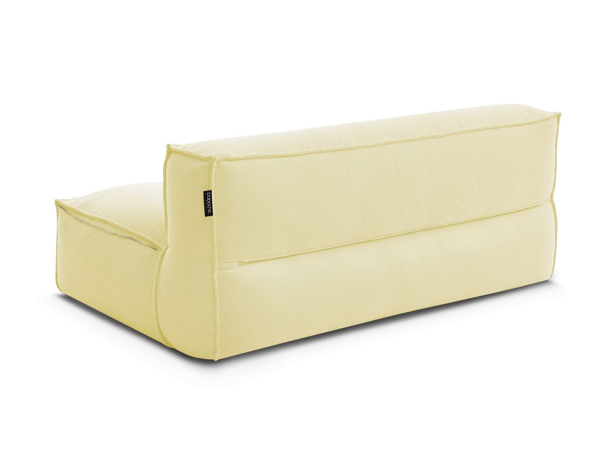 Chauffeuse 2 places sans accoudoir avec bâche de protection pour canapé de jardin modulable BIARRITZ jaune — vue 5