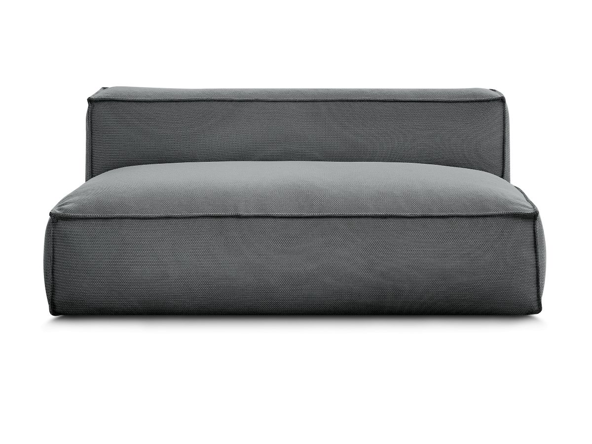 Chauffeuse 2 places sans accoudoir avec bâche de protection pour canapé de jardin modulable BIARRITZ noir — vue 5