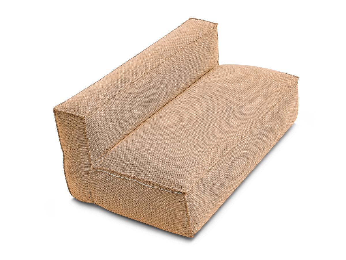 Chauffeuse 2 places sans accoudoir avec bâche de protection pour canapé de jardin modulable BIARRITZ