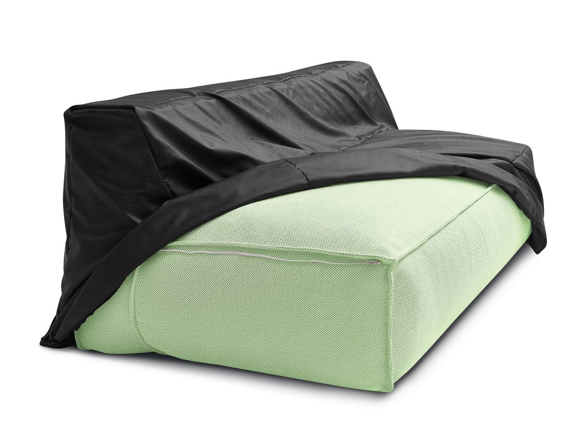 Chauffeuse 2 places sans accoudoir avec bâche de protection pour canapé de jardin modulable BIARRITZ