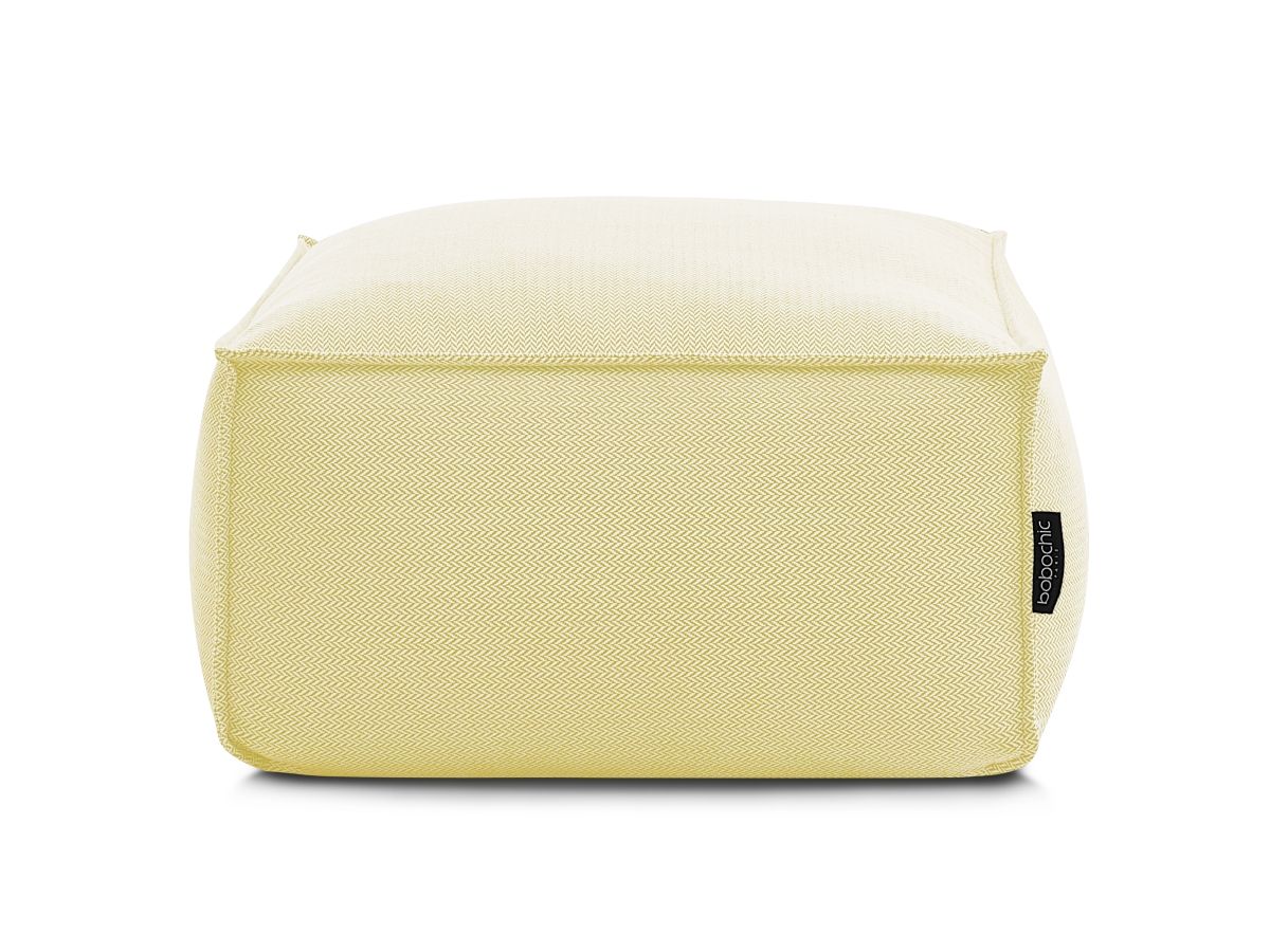 Pouf avec bâche de protection pour canapé de jardin modulable BIARRITZ jaune — vue 5