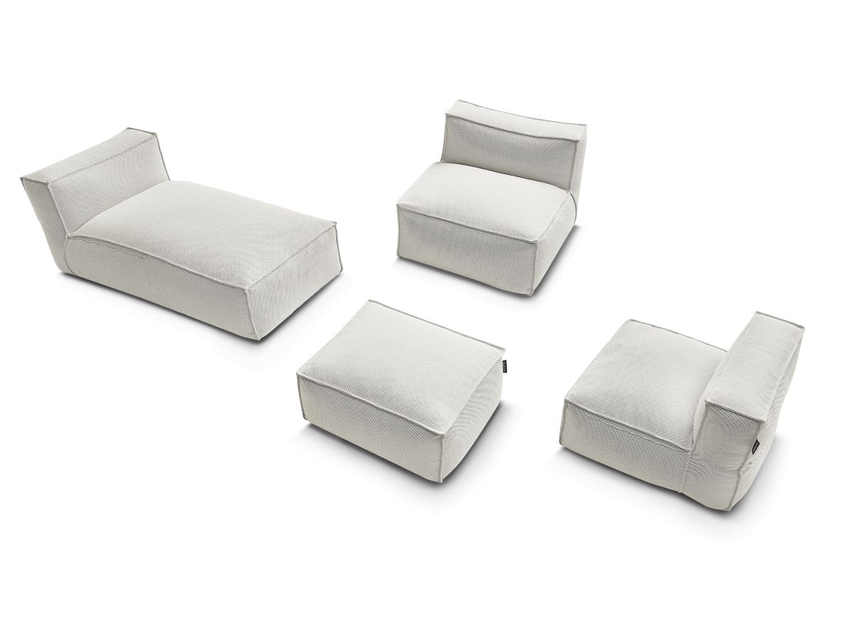 Canapé d'angle fixe EVEREST tissu chiné - Orange - Angle droit - 10 coussins