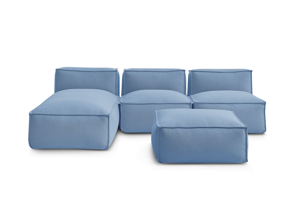 Canapé d'angle fixe EVEREST tissu chiné - Orange - Angle droit - 10 coussins