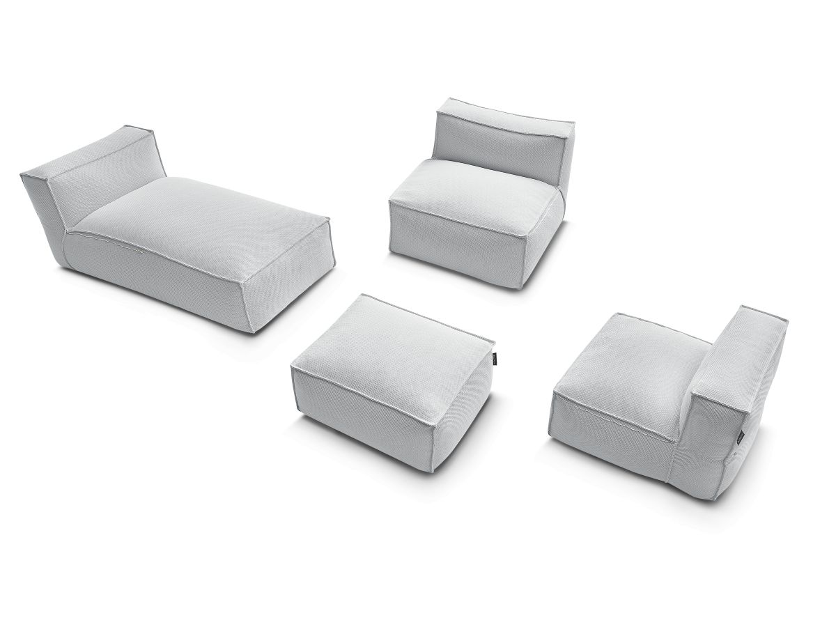 Canapé d'angle fixe EVEREST tissu chiné - Orange - Angle droit - 10 coussins