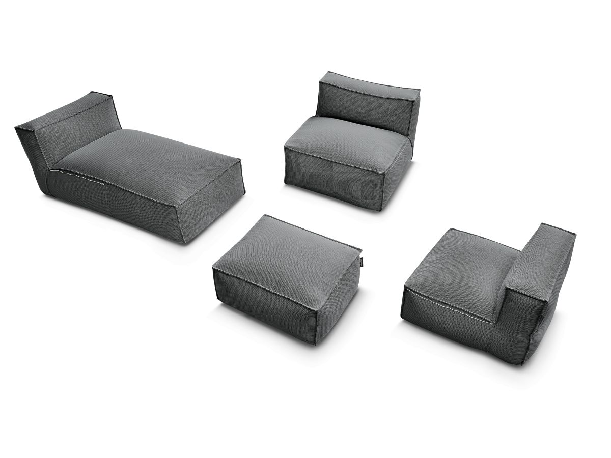 Canapé d'angle fixe EVEREST tissu chiné - Orange - Angle droit - 10 coussins