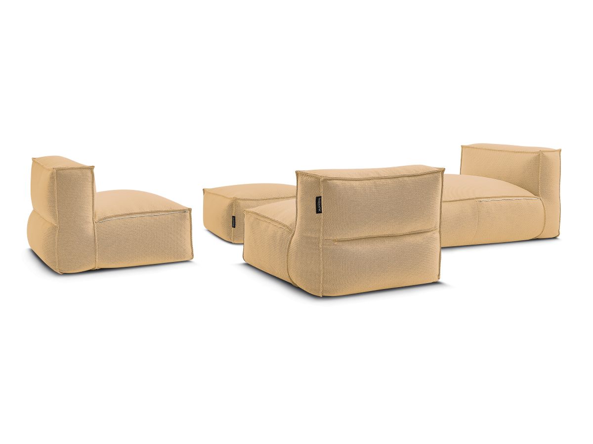 Canapé de jardin modulable BIARRITZ avec bâche de protection, orange — vue 5