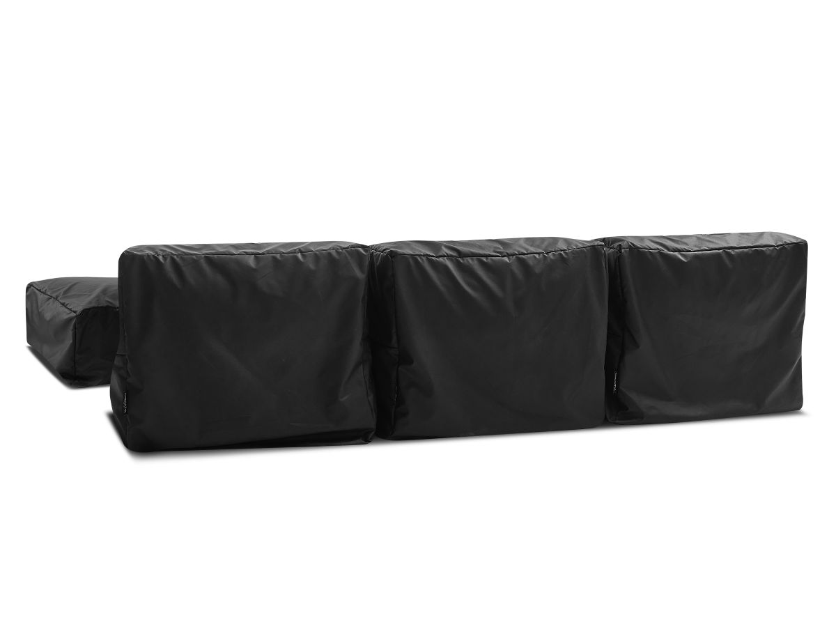 Canapé d'angle fixe EVEREST tissu chiné - Orange - Angle droit - 10 coussins