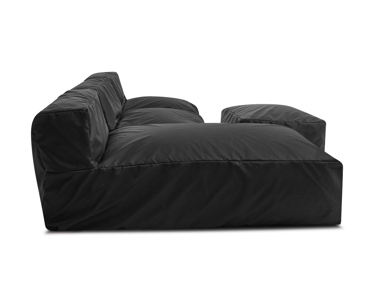 Canapé d'angle fixe EVEREST tissu chiné - Orange - Angle droit - 10 coussins
