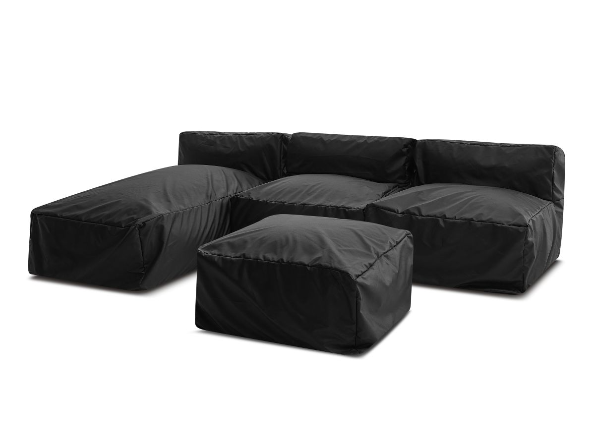Canapé d'angle fixe EVEREST tissu chiné - Orange - Angle droit - 10 coussins