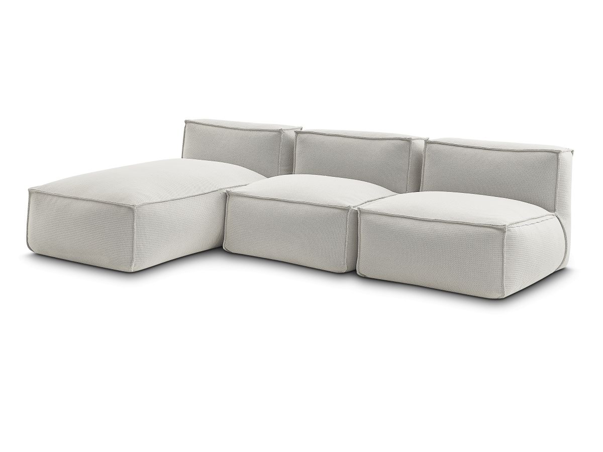 Modulaire tuinbank BIARRITZ met beschermhoes, 2 eenpersoonsfauteuils en 1 chaise longue