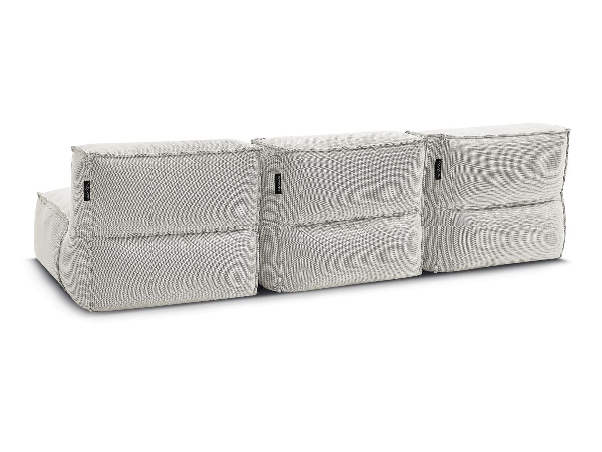 Modulaire tuinbank BIARRITZ met beschermhoes, 2 eenpersoonsfauteuils en 1 chaise longue