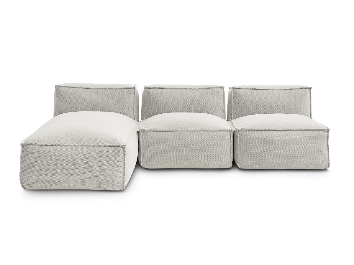 Modulaire tuinbank BIARRITZ met beschermhoes, 2 eenpersoonsfauteuils en 1 chaise longue
