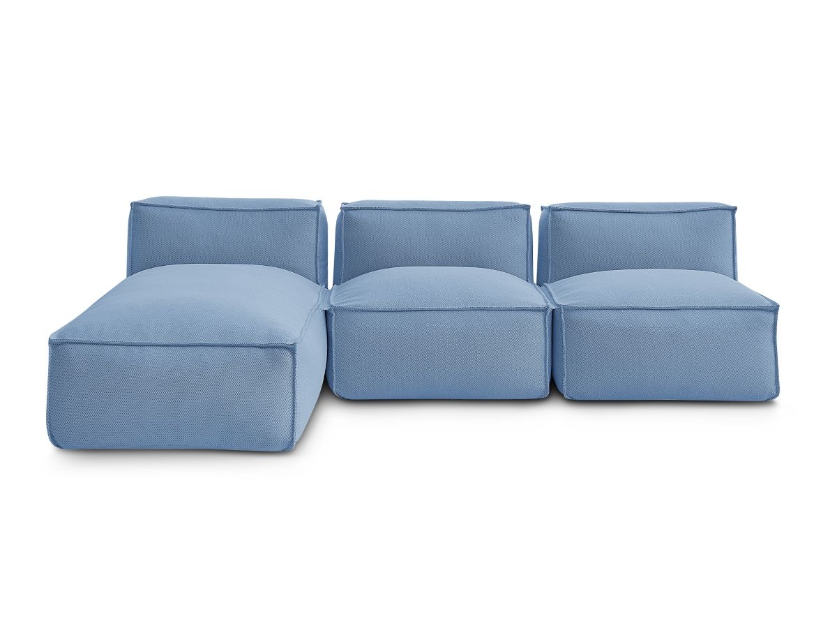 Modulaire tuinbank BIARRITZ met beschermhoes, 2 eenpersoonsfauteuils en 1 chaise longue