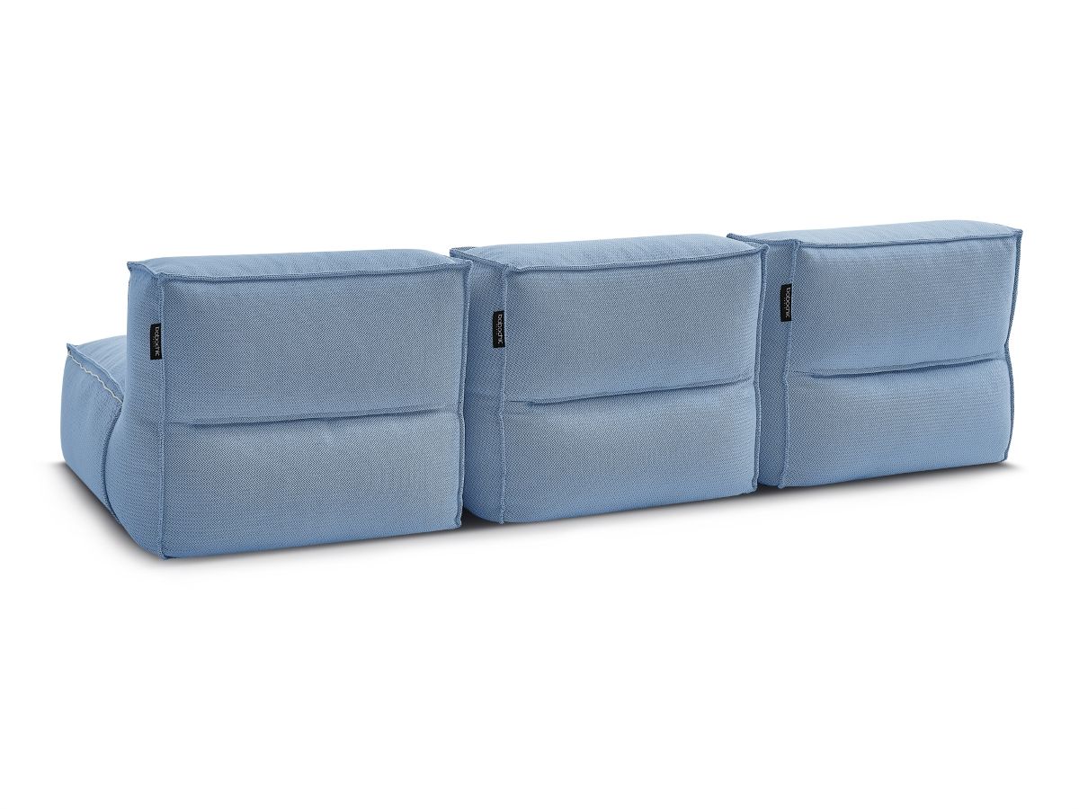 Modulaire tuinbank BIARRITZ met beschermhoes, 2 eenpersoonsfauteuils en 1 chaise longue