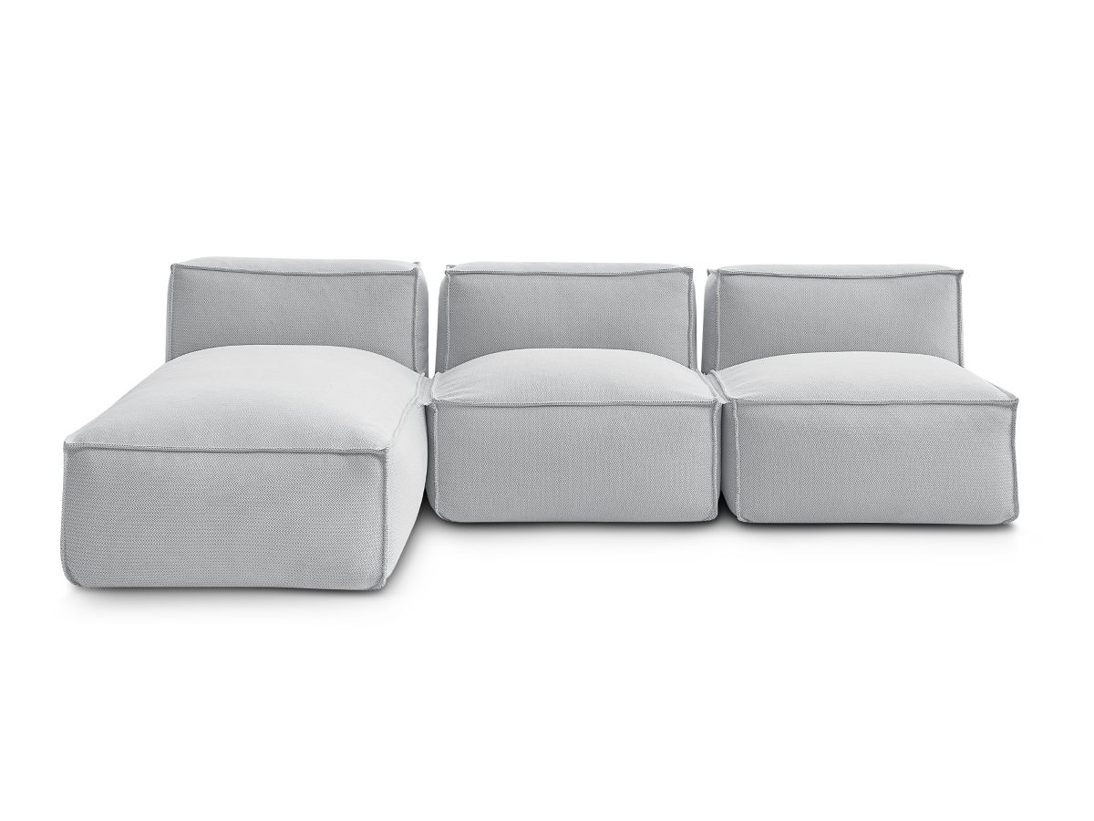 Modulaire tuinbank BIARRITZ met beschermhoes, 2 eenpersoonsfauteuils en 1 chaise longue