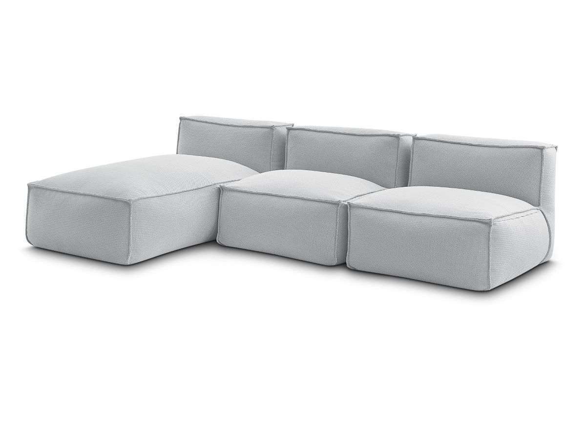 Modulaire tuinbank BIARRITZ met beschermhoes, 2 eenpersoonsfauteuils en 1 chaise longue