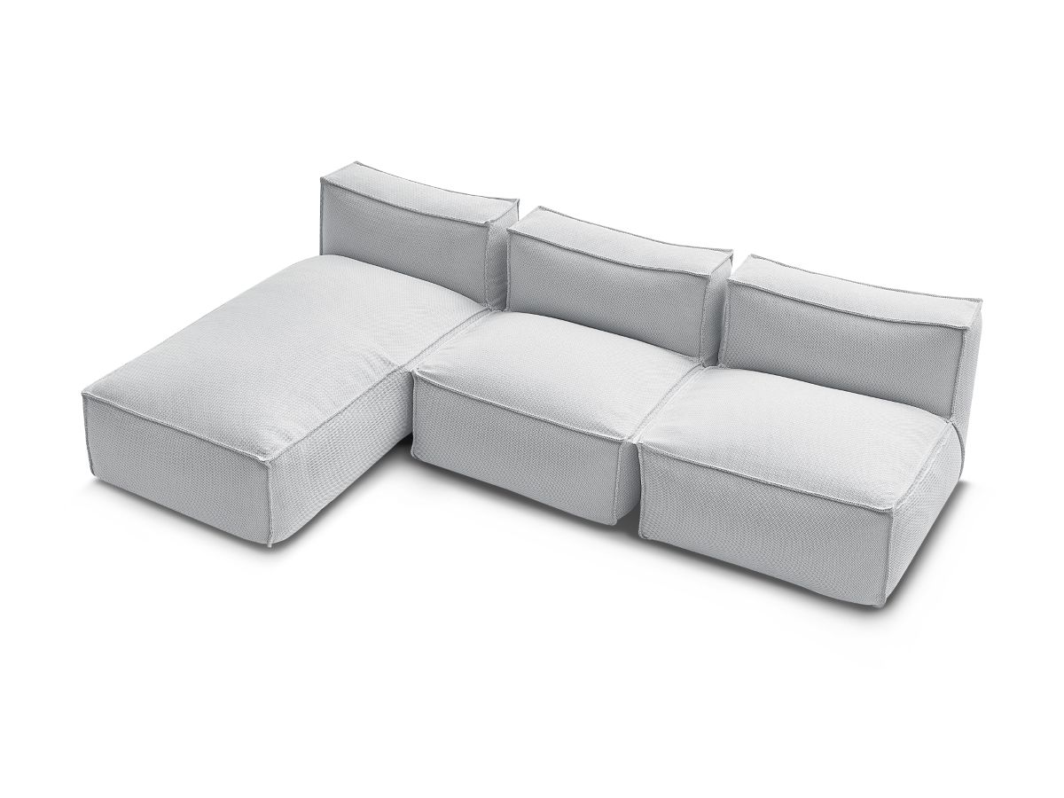 Modulaire tuinbank BIARRITZ met beschermhoes, 2 eenpersoonsfauteuils en 1 chaise longue