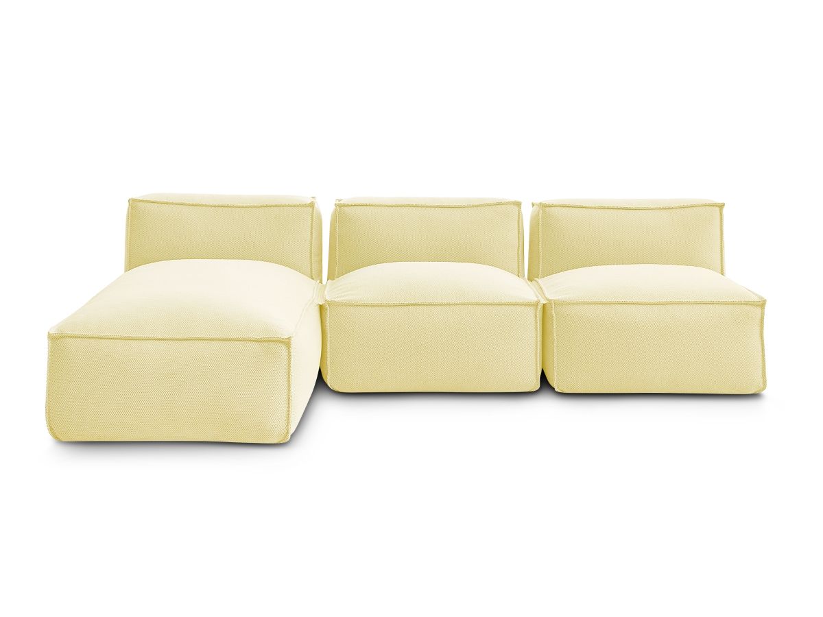 Modulaire tuinbank BIARRITZ met beschermhoes, 2 eenpersoonsfauteuils en 1 chaise longue