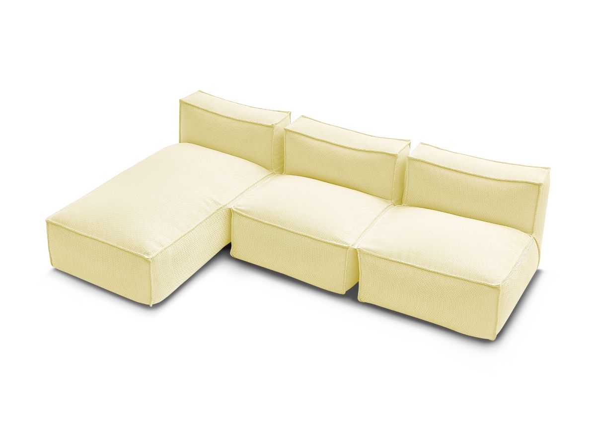 Modulaire tuinbank BIARRITZ met beschermhoes, 2 eenpersoonsfauteuils en 1 chaise longue