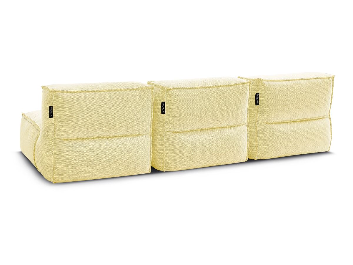 Modulaire tuinbank BIARRITZ met beschermhoes, 2 eenpersoonsfauteuils en 1 chaise longue