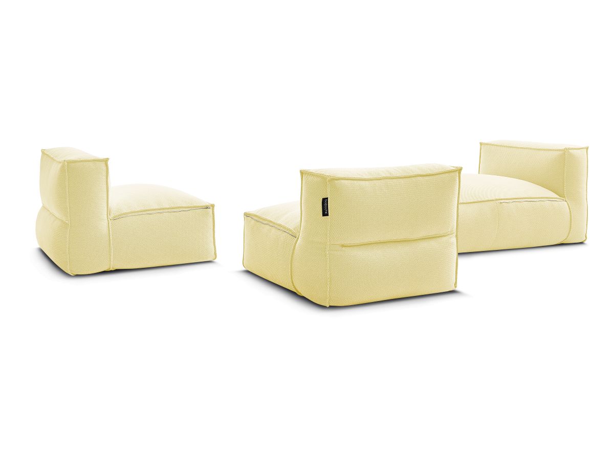 Modulaire tuinbank BIARRITZ met beschermhoes, 2 eenpersoonsfauteuils en 1 chaise longue