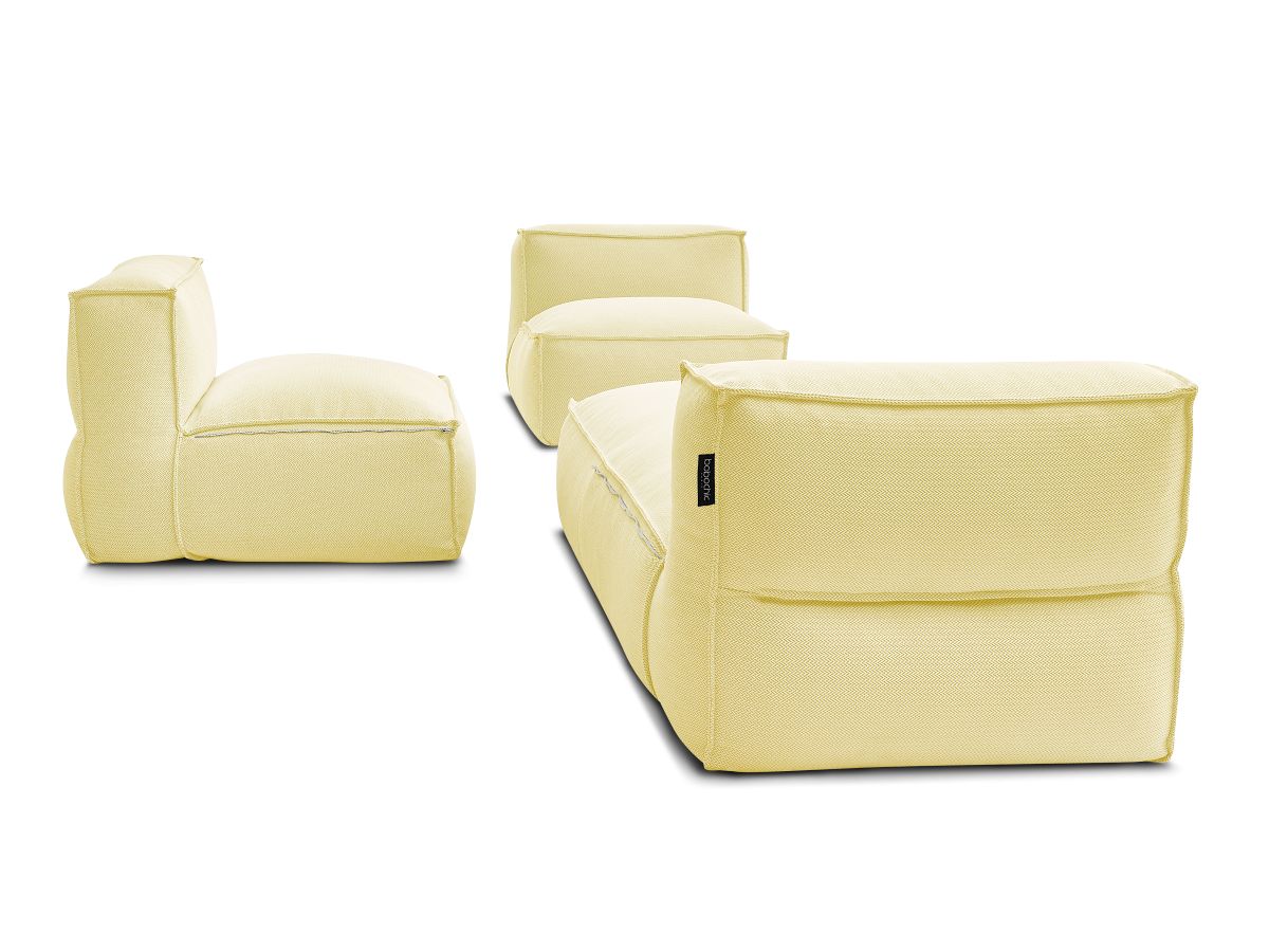 Modulaire tuinbank BIARRITZ met beschermhoes, 2 eenpersoonsfauteuils en 1 chaise longue