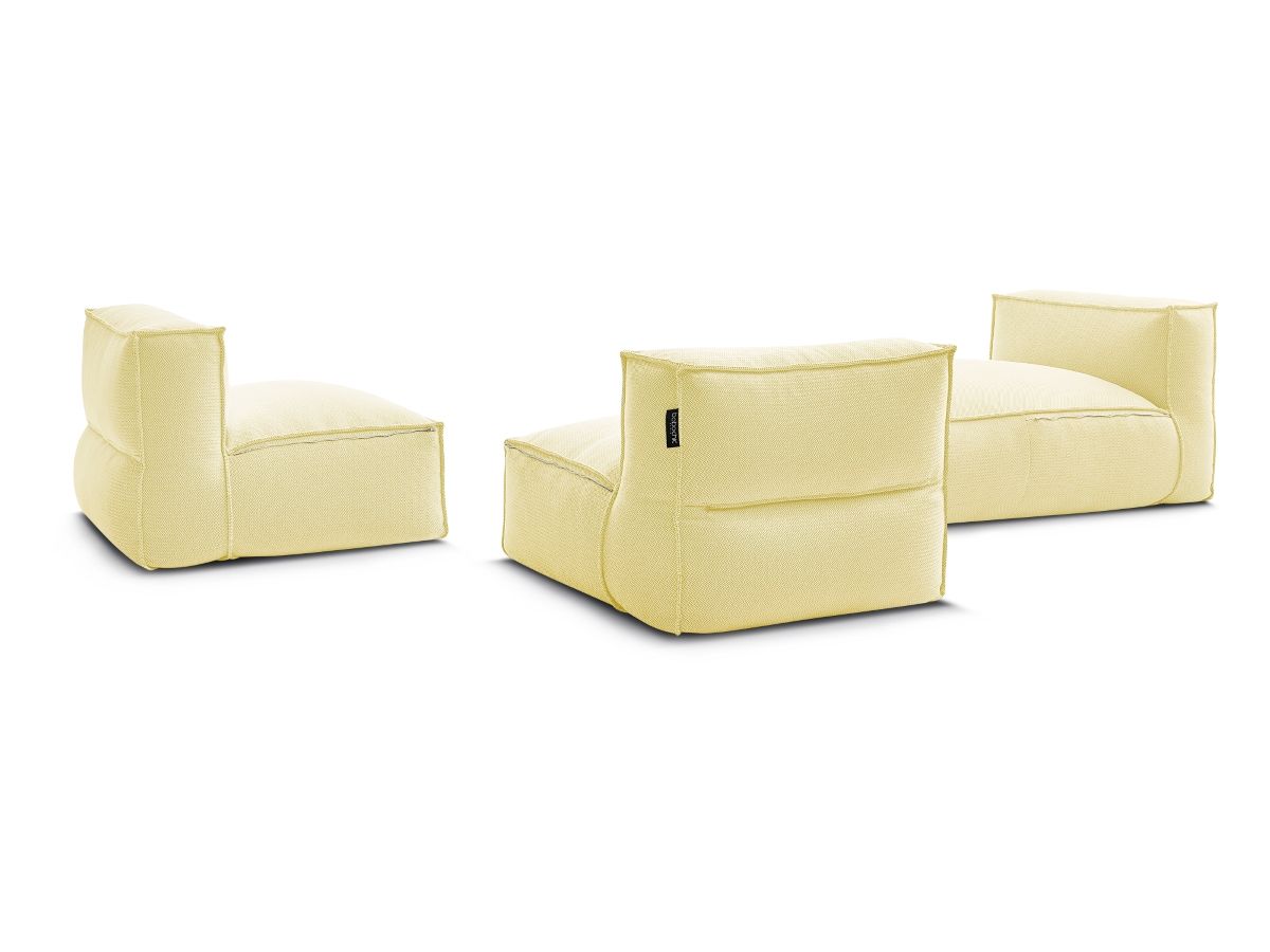 Modulaire tuinbank BIARRITZ met beschermhoes, 2 eenpersoonsfauteuils en 1 chaise longue