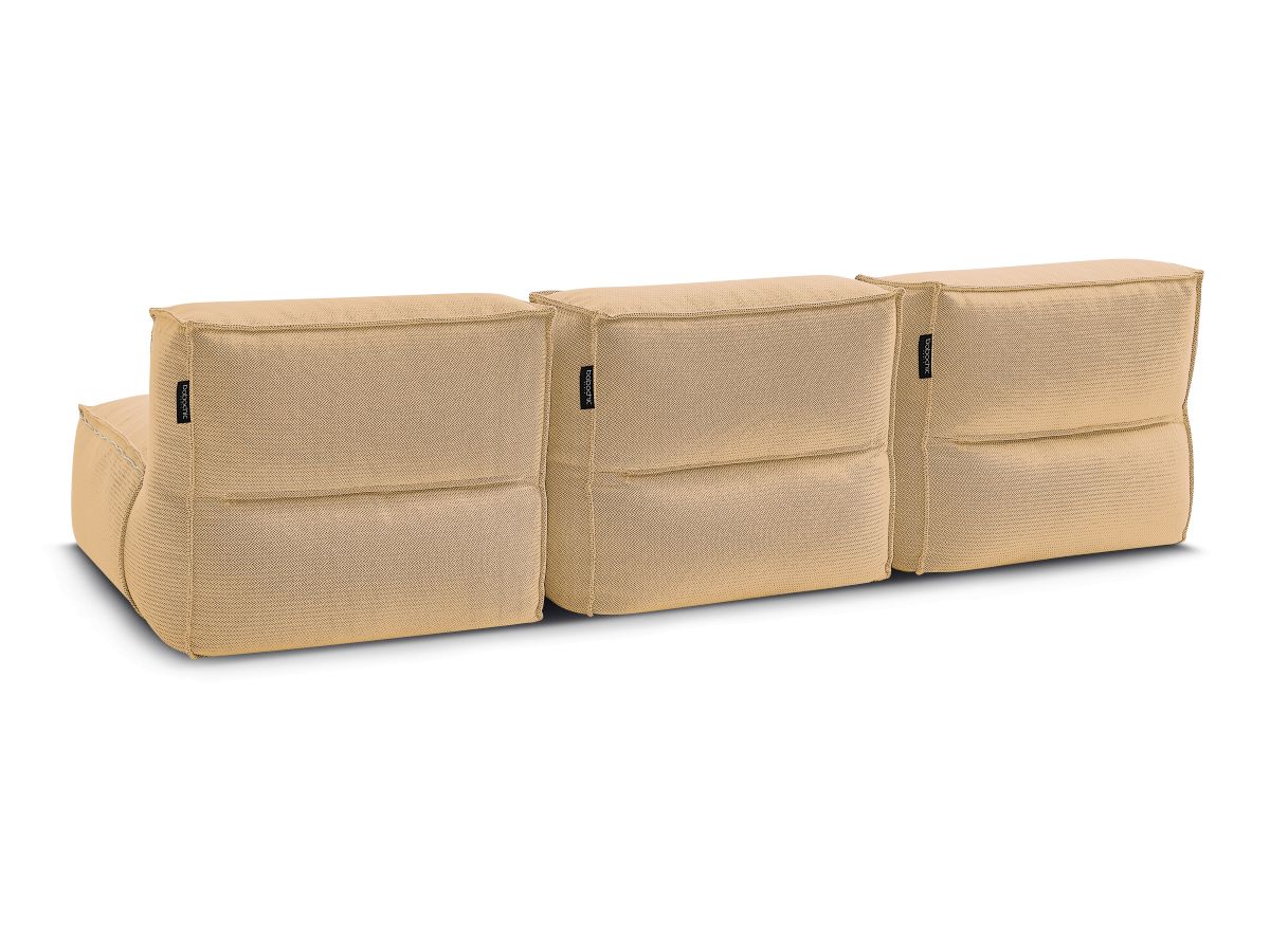 Canapé de jardin modulable BIARRITZ avec bâche de protection, 2 chauffeuses 1 place et 1 méridienne